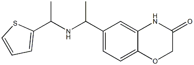 6-(1-{[1-(thiophen-2-yl)ethyl]amino}ethyl)-3,4-dihydro-2H-1,4-benzoxazin-3-one Struktur