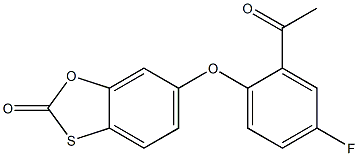 6-(2-acetyl-4-fluorophenoxy)-2H-1,3-benzoxathiol-2-one 结构式