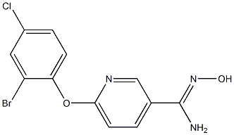 6-(2-bromo-4-chlorophenoxy)-N'-hydroxypyridine-3-carboximidamide Struktur