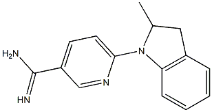 6-(2-methyl-2,3-dihydro-1H-indol-1-yl)pyridine-3-carboximidamide 结构式