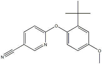 6-(2-tert-butyl-4-methoxyphenoxy)pyridine-3-carbonitrile,,结构式