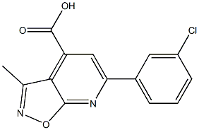 6-(3-chlorophenyl)-3-methylisoxazolo[5,4-b]pyridine-4-carboxylic acid 结构式