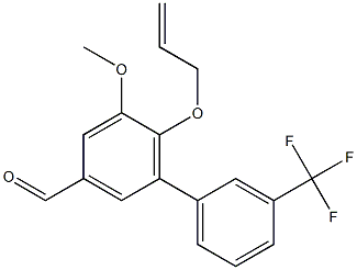 6-(allyloxy)-5-methoxy-3'-(trifluoromethyl)-1,1'-biphenyl-3-carbaldehyde 化学構造式