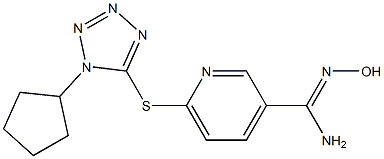 6-[(1-cyclopentyl-1H-1,2,3,4-tetrazol-5-yl)sulfanyl]-N'-hydroxypyridine-3-carboximidamide|