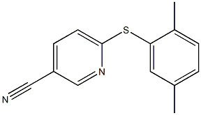 6-[(2,5-dimethylphenyl)sulfanyl]pyridine-3-carbonitrile Struktur