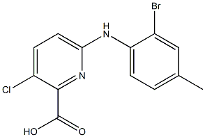 6-[(2-bromo-4-methylphenyl)amino]-3-chloropyridine-2-carboxylic acid Structure