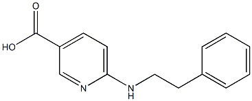 6-[(2-phenylethyl)amino]pyridine-3-carboxylic acid,,结构式