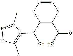 6-[(3,5-dimethyl-1,2-oxazol-4-yl)(hydroxy)methyl]cyclohex-3-ene-1-carboxylic acid 结构式