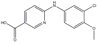 6-[(3-chloro-4-methoxyphenyl)amino]pyridine-3-carboxylic acid Struktur