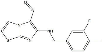 6-[(3-fluoro-4-methylbenzyl)amino]imidazo[2,1-b][1,3]thiazole-5-carbaldehyde|