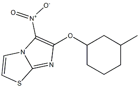 6-[(3-methylcyclohexyl)oxy]-5-nitroimidazo[2,1-b][1,3]thiazole Struktur