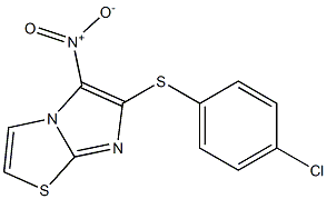 6-[(4-chlorophenyl)thio]-5-nitroimidazo[2,1-b][1,3]thiazole Struktur