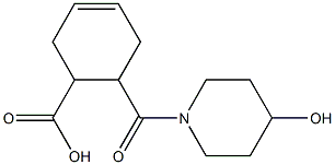 6-[(4-hydroxypiperidin-1-yl)carbonyl]cyclohex-3-ene-1-carboxylic acid 化学構造式