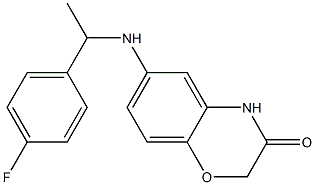 6-{[1-(4-fluorophenyl)ethyl]amino}-3,4-dihydro-2H-1,4-benzoxazin-3-one 化学構造式