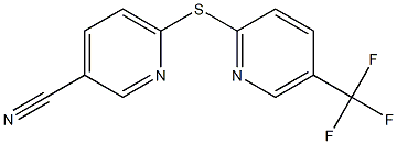 6-{[5-(trifluoromethyl)pyridin-2-yl]sulfanyl}pyridine-3-carbonitrile Struktur