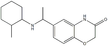 6-{1-[(2-methylcyclohexyl)amino]ethyl}-3,4-dihydro-2H-1,4-benzoxazin-3-one Struktur