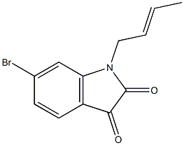 6-bromo-1-(but-2-en-1-yl)-2,3-dihydro-1H-indole-2,3-dione,,结构式