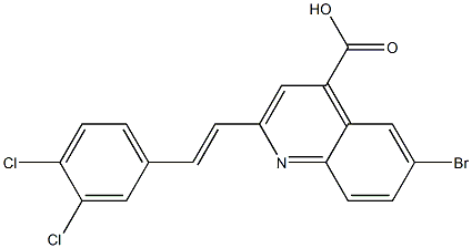 6-bromo-2-[(E)-2-(3,4-dichlorophenyl)vinyl]quinoline-4-carboxylic acid,,结构式