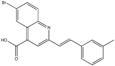 6-bromo-2-[(E)-2-(3-methylphenyl)vinyl]quinoline-4-carboxylic acid Struktur