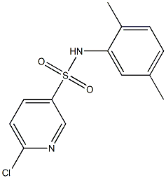 6-chloro-N-(2,5-dimethylphenyl)pyridine-3-sulfonamide 结构式