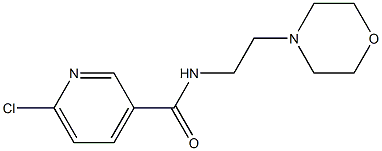 6-chloro-N-[2-(morpholin-4-yl)ethyl]pyridine-3-carboxamide,,结构式