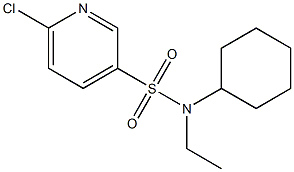 6-chloro-N-cyclohexyl-N-ethylpyridine-3-sulfonamide,,结构式