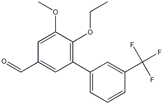 6-ethoxy-5-methoxy-3'-(trifluoromethyl)-1,1'-biphenyl-3-carbaldehyde,,结构式