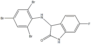 6-fluoro-3-[(2,4,6-tribromophenyl)amino]-2,3-dihydro-1H-indol-2-one Struktur