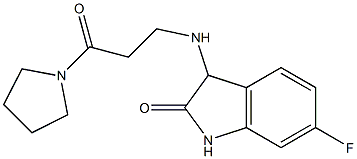 6-fluoro-3-{[3-oxo-3-(pyrrolidin-1-yl)propyl]amino}-2,3-dihydro-1H-indol-2-one Structure