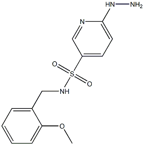 6-hydrazinyl-N-[(2-methoxyphenyl)methyl]pyridine-3-sulfonamide 结构式