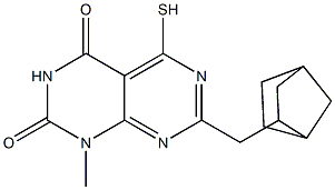 7-(bicyclo[2.2.1]hept-2-ylmethyl)-5-mercapto-1-methylpyrimido[4,5-d]pyrimidine-2,4(1H,3H)-dione Structure