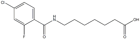 7-[(4-chloro-2-fluorophenyl)formamido]heptanoic acid 化学構造式