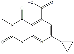 7-cyclopropyl-1,3-dimethyl-2,4-dioxo-1H,2H,3H,4H-pyrido[2,3-d]pyrimidine-5-carboxylic acid 结构式