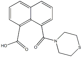 8-(thiomorpholin-4-ylcarbonyl)naphthalene-1-carboxylic acid 化学構造式