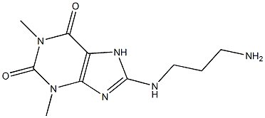 8-[(3-aminopropyl)amino]-1,3-dimethyl-3,7-dihydro-1H-purine-2,6-dione 结构式