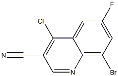 8-bromo-4-chloro-6-fluoroquinoline-3-carbonitrile Structure