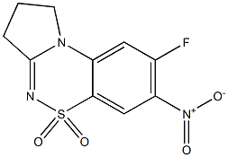 8-fluoro-7-nitro-2,3-dihydro-1H-pyrrolo[2,1-c][1,2,4]benzothiadiazine 5,5-dioxide Struktur