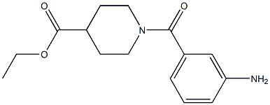 ethyl 1-[(3-aminophenyl)carbonyl]piperidine-4-carboxylate,,结构式