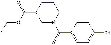 ethyl 1-[(4-hydroxyphenyl)carbonyl]piperidine-3-carboxylate 化学構造式