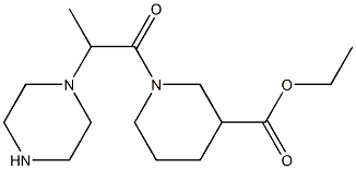 ethyl 1-[2-(piperazin-1-yl)propanoyl]piperidine-3-carboxylate,,结构式