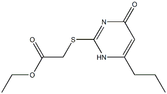 ethyl 2-[(4-oxo-6-propyl-1,4-dihydropyrimidin-2-yl)sulfanyl]acetate 化学構造式