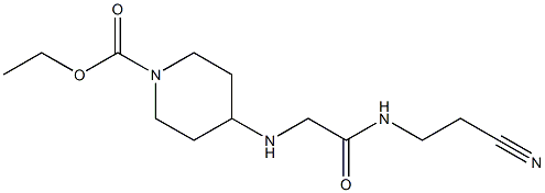 ethyl 4-({[(2-cyanoethyl)carbamoyl]methyl}amino)piperidine-1-carboxylate,,结构式