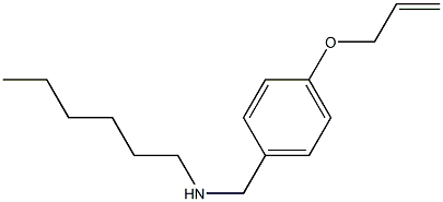 hexyl({[4-(prop-2-en-1-yloxy)phenyl]methyl})amine,,结构式