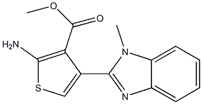 methyl 2-amino-4-(1-methyl-1H-1,3-benzodiazol-2-yl)thiophene-3-carboxylate,,结构式