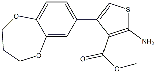 methyl 2-amino-4-(3,4-dihydro-2H-1,5-benzodioxepin-7-yl)thiophene-3-carboxylate,,结构式