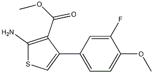 methyl 2-amino-4-(3-fluoro-4-methoxyphenyl)thiophene-3-carboxylate,,结构式