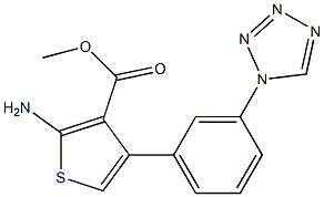 methyl 2-amino-4-[3-(1H-1,2,3,4-tetrazol-1-yl)phenyl]thiophene-3-carboxylate Struktur