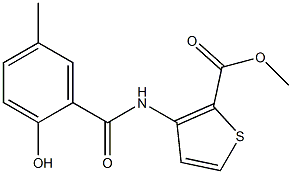 methyl 3-[(2-hydroxy-5-methylbenzene)amido]thiophene-2-carboxylate Structure