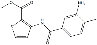 methyl 3-[(3-amino-4-methylbenzene)amido]thiophene-2-carboxylate Struktur