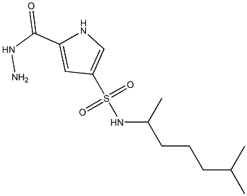 N-(1,5-dimethylhexyl)-5-(hydrazinocarbonyl)-1H-pyrrole-3-sulfonamide 结构式